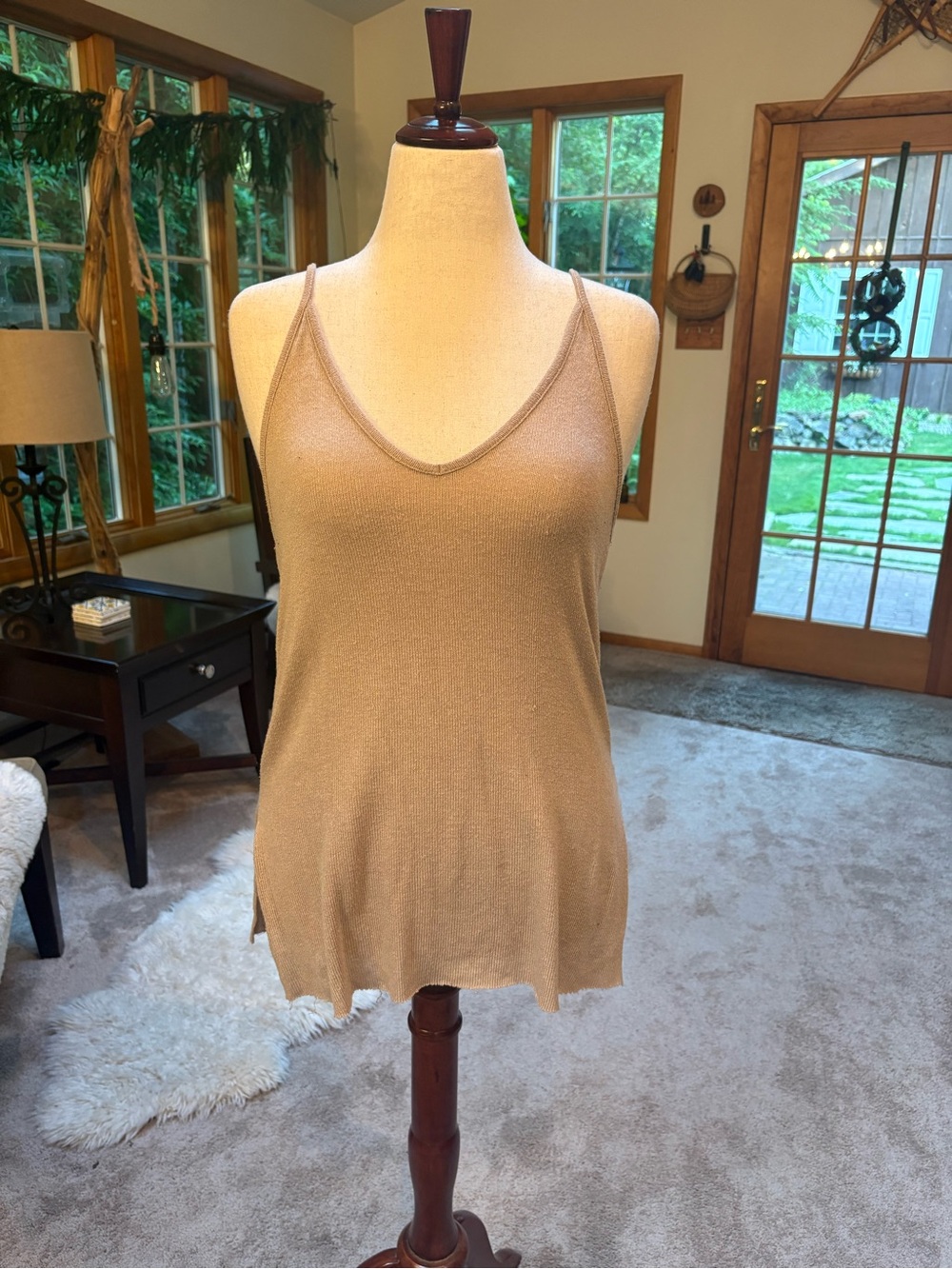 Urban Outfitters Tan V-Neck Knit Cami